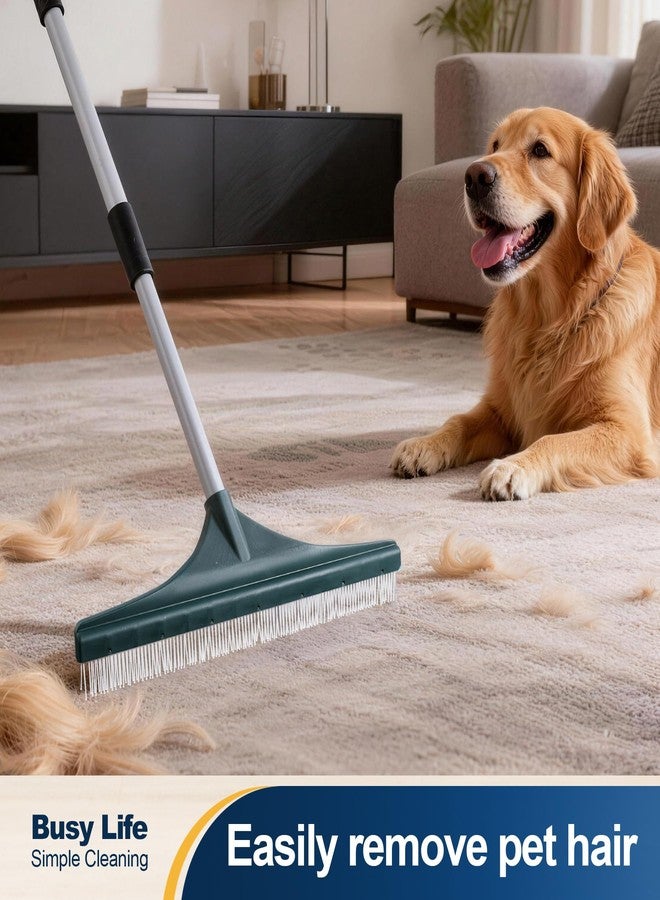 Yocada Carpet Rake for Pet Hair Removal Reusable Pet Hair Remover Telescopic Carpet Scraper Sweeper Cat Dog Hair Remover Rake Brush for Rugs Mats 56.69" - Image 3